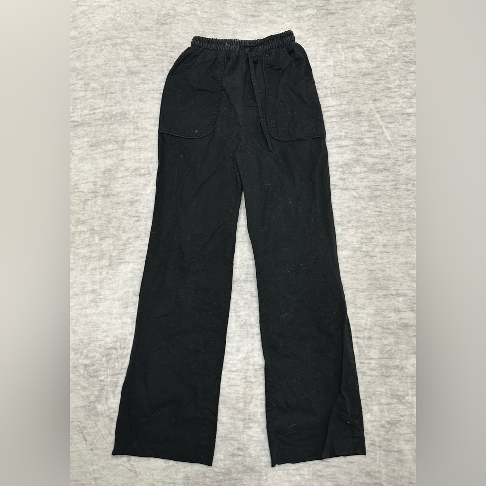 Black Y2K Wide-Leg Pants